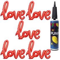 Kit 10 Balão Metalizado Love Festa 108 x 64 cm Com Bomba