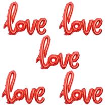 Kit 10 Balão Metalizado Love Festa Namorados 108 X 64 Cm