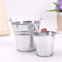 Kit 10 Balde Alumínio Prata p/ Decoração/Lembrancinhas/Flor