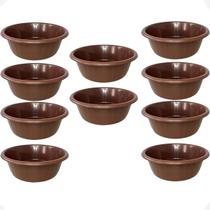 Kit 10 Balde Bacia Frisada S/ Alça Multiuso de Plástico 15 L