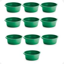 Kit 10 Balde Bacia Multiuso de Plástico canelada 12 Litros