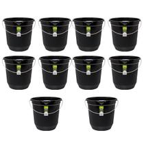 Kit 10 Balde de Limpeza Multiuso 7,5L Eco Preto Com Alça
