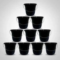 Kit 10 Balde Reforçado 12 Litros Com Alça De Ferro Profissional
