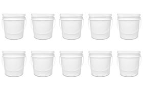 Kit 10 Baldes Branco 10 Litros com Tampa Lacre e Alça Resistente Multiuso Armazenagem