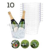 Kit 10 Baldes de Gelo 4,5L Buffet Acrílico Bebidas Bares Festa Presentes Super Resistente