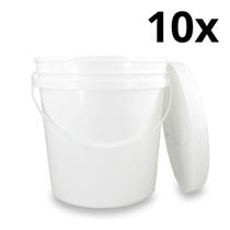 Kit 10 Baldes Plástico 3,6L Atóxico com Tampa Hermética e Alça para Armazenamento Alimentos Bebidas Kit 10 Baldes Plástico 3,6L Atóxico com Tampa Hermética e Alça para Armazenamento Alimentos Bebidas