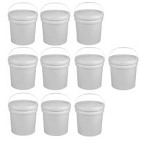 Kit 10 Baldes Plástico Industrial 20 L C/ Tampa Hermético Kit 10 Baldes Plástico Industrial 20 L C/ Tampa Hermético