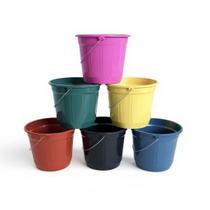 Kit 10 Baldes Plásticos Alça Reforçada 5 Litros Coloridos