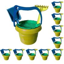 Kit 10 Baldinho Praia Piscina Infantil Castelinho Resistente Balde