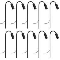 Kit 10 Balizadores Luminária Chão Espeto Jardim Preto 50Cm