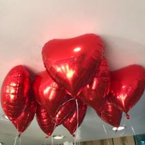 kit 10 Balões Coração Vermelho Metalizado - KAZARTI EVENTOS