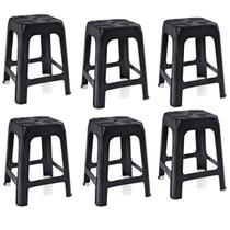 Kit 10 Bancos Banquetas Preta Adulto Plástica 45 Cm BPTPM Arqplast