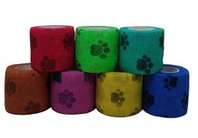 Kit 10 Bandagem/Atadura Elástica Com Patinhas Cores Sortidas