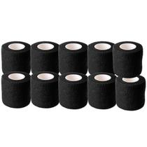 Kit 10 Bandagem Pet Band Flex Atadura Autoadesiva Preto 5cm