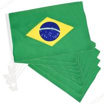 Kit 10 Bandeira Brasil Copa Mundo Vidro Carro Copa Do Mundo Seleção 45x30cm