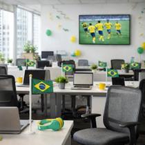 Kit 10 Bandeirinhas Do Brasil De Mão Com Haste Copa Do Mundo Kit 10 Bandeirinhas Do Brasil De Mão Com Haste Copa Do Mundo