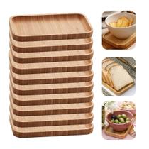 Kit 10 Bandeja de Bambu Petisqueira Multiuso Hire Lyor 20x10x1,5cm