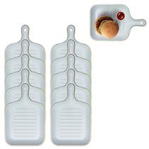 Kit 10 Bandeja p/ Servir Branca Dourada Cabo 23x23cm Atacado