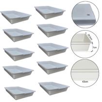 Kit 10 Bandeja Plástica Retangular 7 Lts Multiuso
