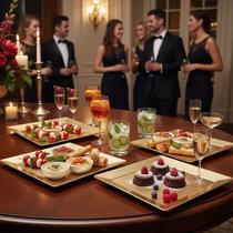 Kit 10 Bandeja Retangular Festa 27 x35 cm Dourado Kit 10 Bandeja Retangular Festa 27 x35 cm Dourado