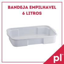 Kit 10 Bandejas 6 Litros Empilhável Para Salgados e Congelados Resistentes