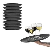 Kit 10 Bandejas de Servir Garçom Profissional Bar Restaurante Antiderrapante EmCasaTem 40cm Kit 10 Bandejas de Servir Garçom Profissional Bar Restaurante Antiderrapante EmCasaTem 40cm