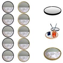 Kit 10 Bandejas Espelho Redondo 22,5cm Decoração Luxo Kit 10 Bandejas Espelho Redondo 22,5cm Decoração Luxo