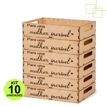 Kit 10 Bandejinhas Para Uma Mulher Incrível em MDF 20x16x6 Para Montagem Cestas Embalagem Lembrancinhas Presente Kit 10 Bandejinhas Para Uma Mulher Incrível em MDF 20x16x6 Para Montagem Cestas Embalagem Lembrancinhas Presente