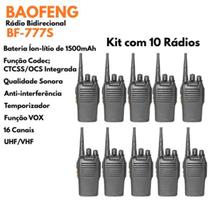 Kit 10 Baofeng BF-777S Comunicação Clara e Sem Ruídos