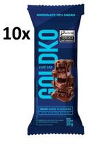 Kit 10 Barra Chocolate 70% Cacau Zero Adição De Açúcares 20G