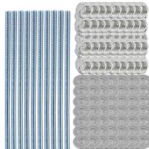 Kit 10 barra roscad 1/4"x1m zinc + 100 arruel + 100 porc 1/4 Kit 10 barra roscad 1/4"x1m zinc + 100 arruel + 100 porc 1/4