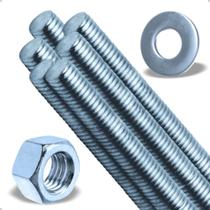 Kit 10 Barras Roscadas Zincadas + 200 Porcas + 200 Arruelas