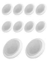 Kit 10 Base Arandela de Teto Plastico Fiamon Para Alto Falante 6" Gesso