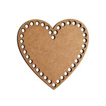 Kit 10 Base Coração 20cm em MDF cru para Cesto Crochê Fio De Malha Kit 10 Base Coração 20cm em MDF cru para Cesto Crochê Fio De Malha