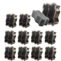 Kit 10 Base Dupla Forma 24x10x8 Tijolo Bloquete Alto Pesado Intertravado p Piso Calçada Jardim Rua Caminho Cimento