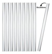 Kit 10 Bastão Agitador 10x300mm Vidro Maciço Ponta Lapidada Kit 10 Bastão Agitador 10x300mm Vidro Maciço Ponta Lapidada