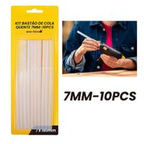 Kit 10 Bastões de Cola Quente Fina 7mm Transparente Ideal para Artesanato e Reparos BOM5536