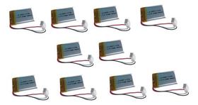 Kit 10 bateria li-po 3,7v 210mah c/ 3 f105 44x20x3mm rontek