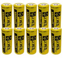 Kit 10 Baterias JWS 26650 8800mAh 3.7V Recarregável Lanterna Tática Chip Integrado