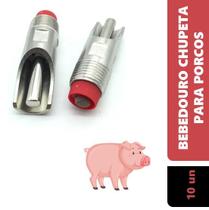 Kit 10 Bebedouro Chupeta Inox Suíno Porco Adulto 7cm Kit 10 Bebedouro Chupeta Inox Suíno Porco Adulto 7cm