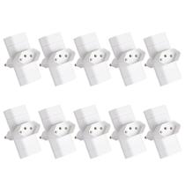 Kit 10 Benjamim Adaptador Tomada 3 Pino 10A Margirius Branco Kit 10 Benjamim Adaptador Tomada 3 Pino 10A Margirius Branco