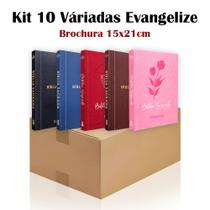 Kit 10 Bíblia Sagrada Brochura Variadas - Evangelização - Textos Coloridos Letra Média