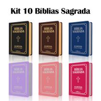 Kit 10 - Bíblia Sagrada Pequena - Luxo Variadas ARC - João Ferreira de Almeida Kit 10 - Bíblia Sagrada Pequena - Luxo Variadas ARC - João Ferreira de Almeida