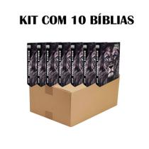 Kit 10 Bíblias Leão Brochura - Edição de Promessas 13X9 cm - REI DAS BIBLIAS