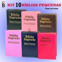 Kit 10 Bíblias Sagrada Pequena - Luxo Variadas 9x13 cm