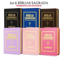 Kit 10 Bíblias Sagrada Pequena - Luxo Variadas 9x13 cm Kit 10 Bíblias Sagrada Pequena - Luxo Variadas 9x13 cm
