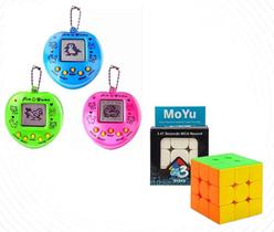 Kit 10 Bichinho Virtual Tamagochi + 10 Cubo Magico Moyu Brinquedo