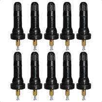 Kit 10 Bicos Válvula Para Pneu Roda Sem Câmara Com Sensor Tpms Medidor de Pressão PSI