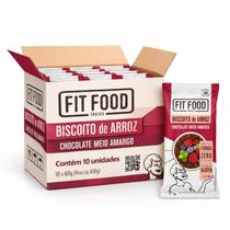 Kit 10 Biscoito de Arroz Chocolate Meio Amargo FIT FOOD 60g Kit 10 Biscoito de Arroz Chocolate Meio Amargo FIT FOOD 60g