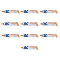 Kit 10 Bisnaga Cola Adesivo Incolor Tubo Cano Pvc 17G